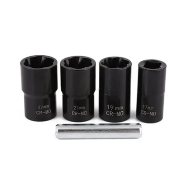 1/2Inch Drive Impact Bolt & Nut Extractor Socket Set (17, 19, 21, 22mm) with Punch Tool from NSE Imports #3.